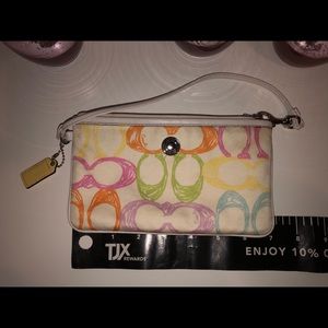 Coach multicolored wristlet